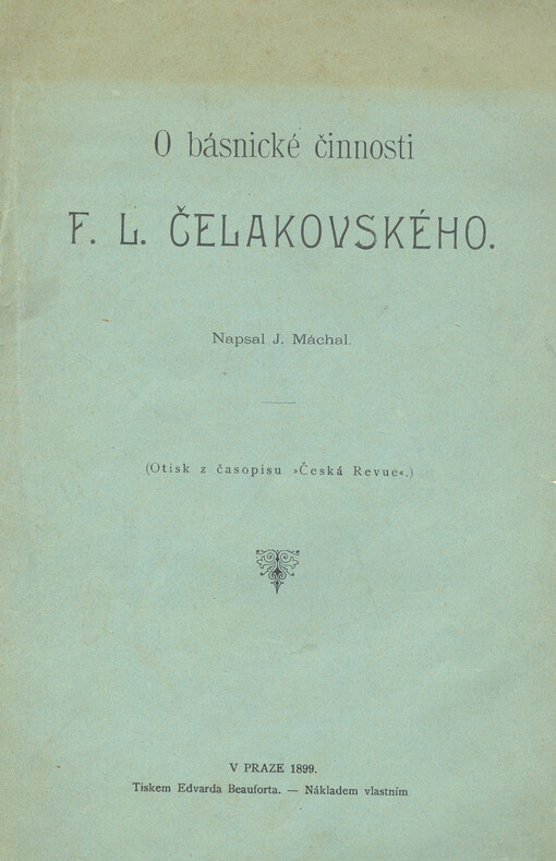 O básnické činnosti F.L. Čelakovského