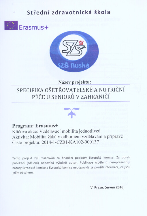 Specifika ošetřovatelské a nutriční péče u seniorů v zahraničí