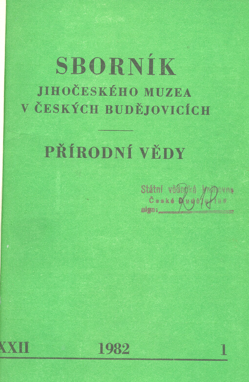 Sborník Jihočeského muzea v Českých Budějovicích. Přírodní vědy