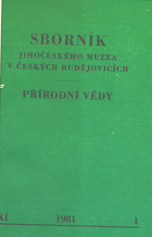 Sborník Jihočeského muzea v Českých Budějovicích. Přírodní vědy
