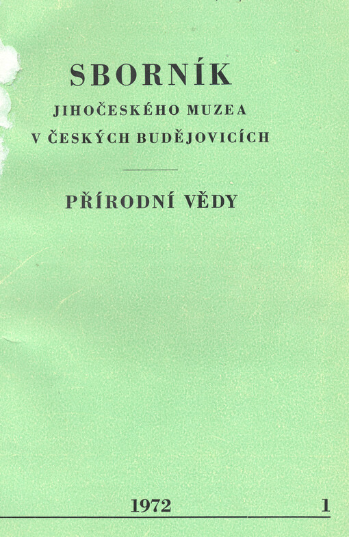 Sborník Jihočeského muzea v Českých Budějovicích. Přírodní vědy
