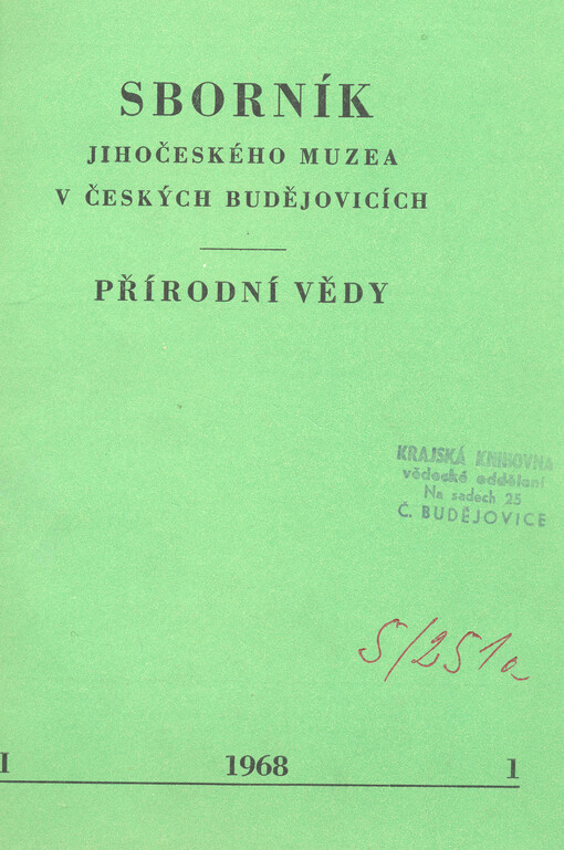 Sborník Jihočeského muzea v Českých Budějovicích. Přírodní vědy