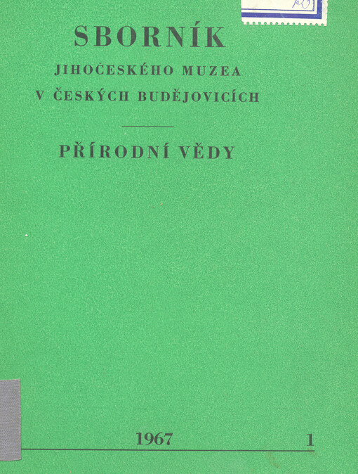 Sborník Jihočeského muzea v Českých Budějovicích. Přírodní vědy