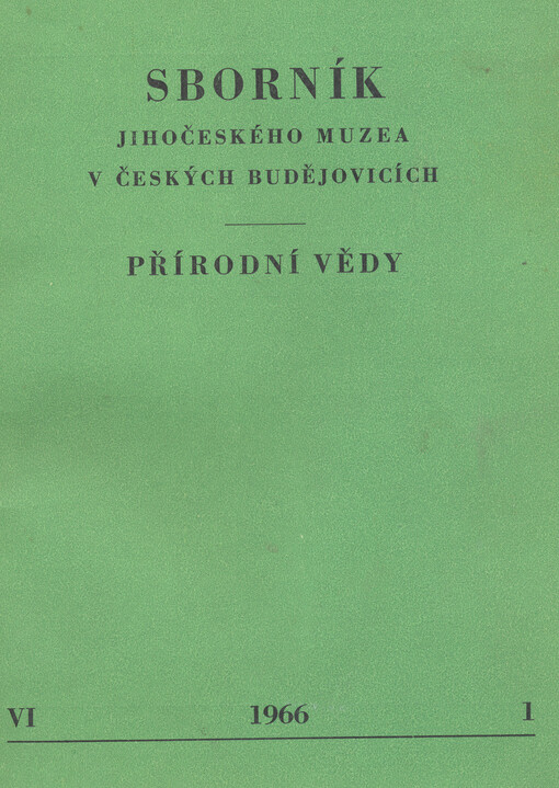 Sborník Jihočeského muzea v Českých Budějovicích. Přírodní vědy