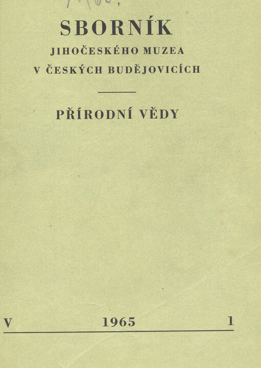 Sborník Jihočeského muzea v Českých Budějovicích. Přírodní vědy