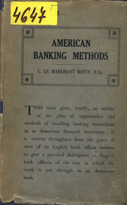 American banking methods, Vyd. 1.