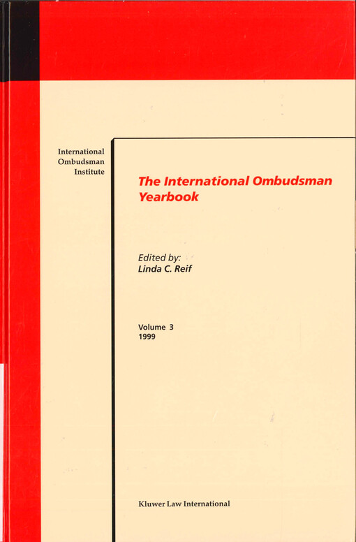 The international ombudsman yearbook. Volume 3, 1999