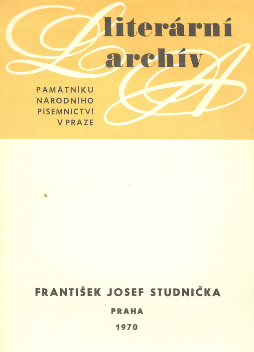 František Josef Studnička :(1836-1903) : literární pozůstalost