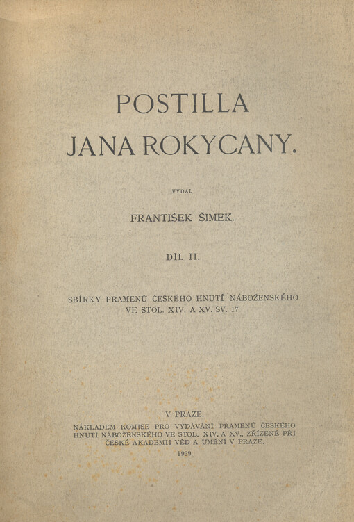 Postilla Jana Rokycany