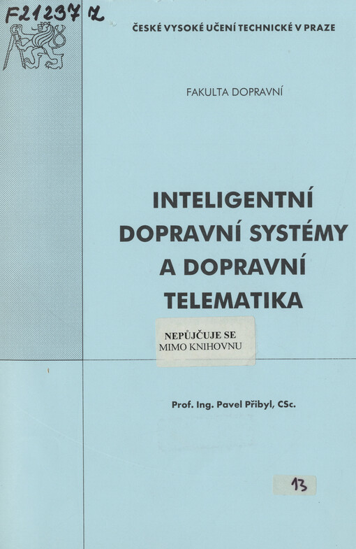 Inteligentní dopravní systémy a dopravní telematika