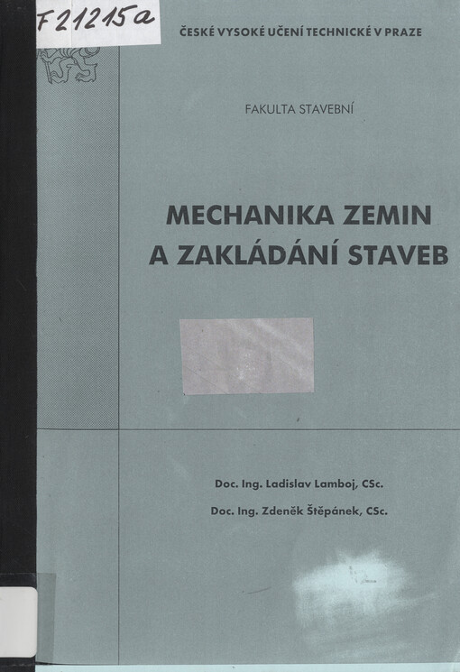 Mechanika zemin a zakládání staveb 