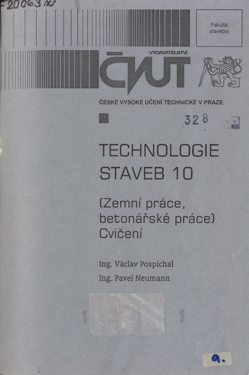Technologie staveb 10: zemní práce, betonářské práce : cvičení