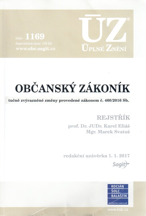 ÚZ č. 1169 Občanský zákoník