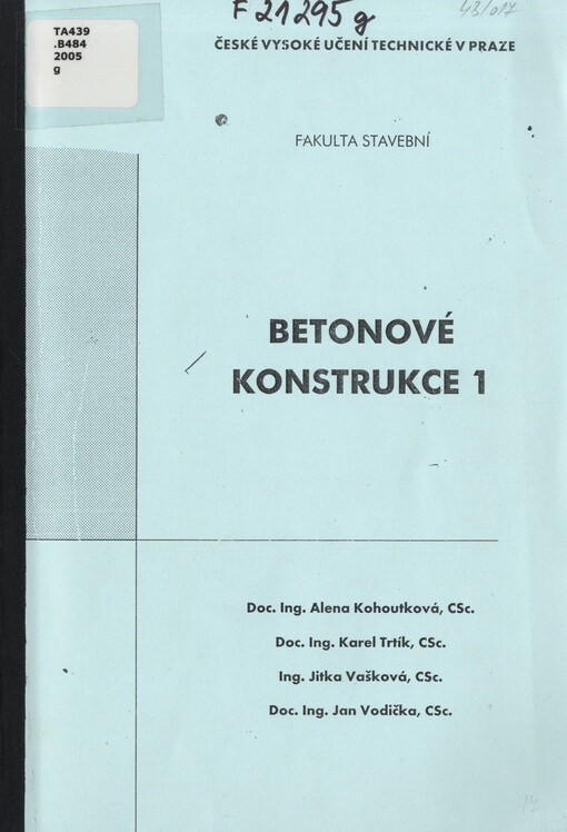 Betonové konstrukce 1 