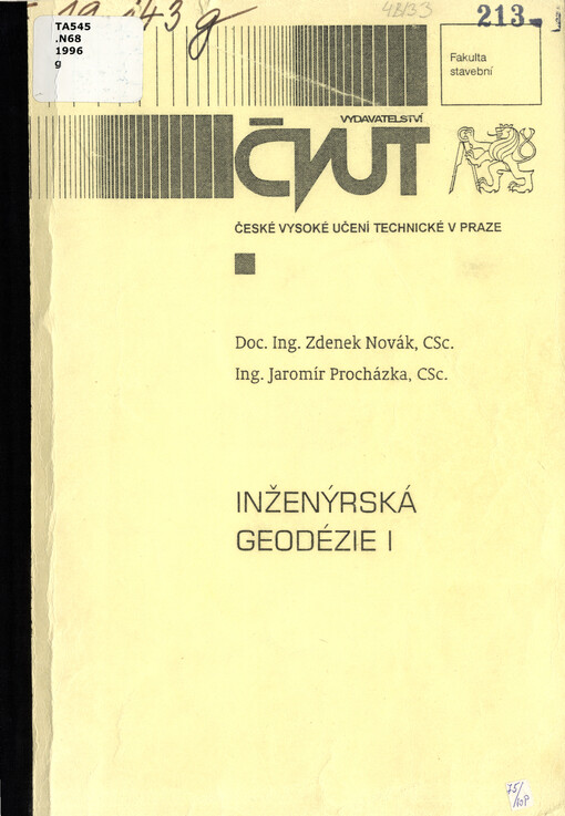 
  Inženýrská geodézie 1
  