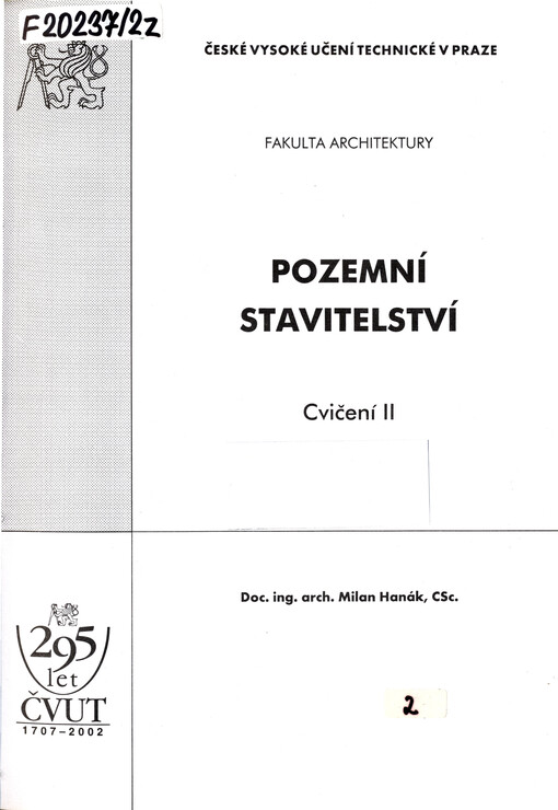 Pozemní stavitelství : Cvičení II