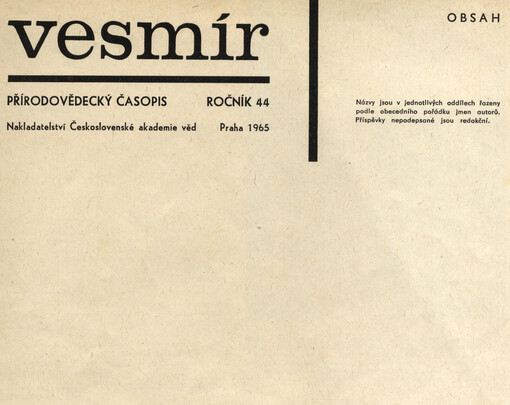 Vesmír : časopis pro šíření vědy přírodní, zeměpisné a národopisné