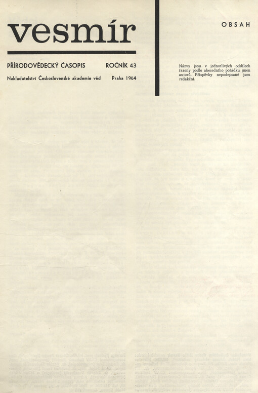 Vesmír : časopis pro šíření vědy přírodní, zeměpisné a národopisné