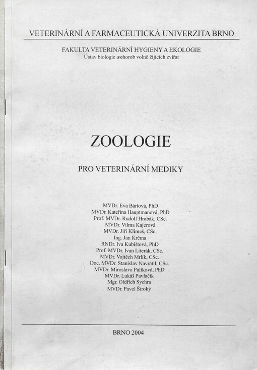 Zoologie pro veterinární mediky