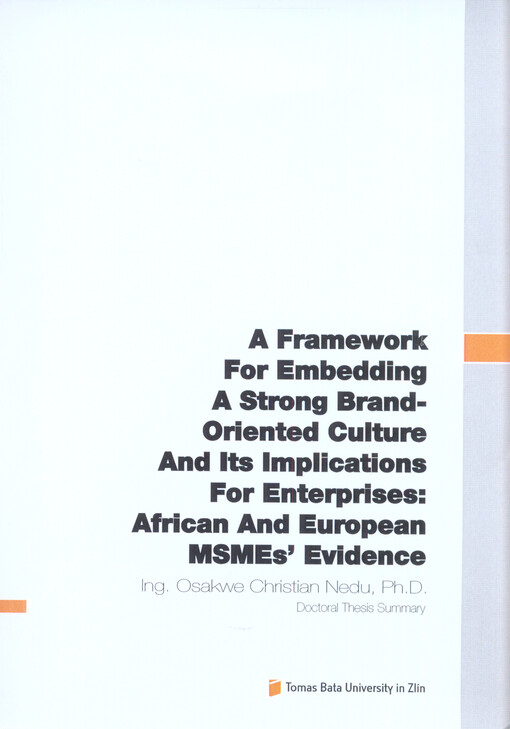 A Framework For Embedding A Strong Brand-Oriented Culture And Its Implications For Enterprises: African And European MSMEs’ Evidence