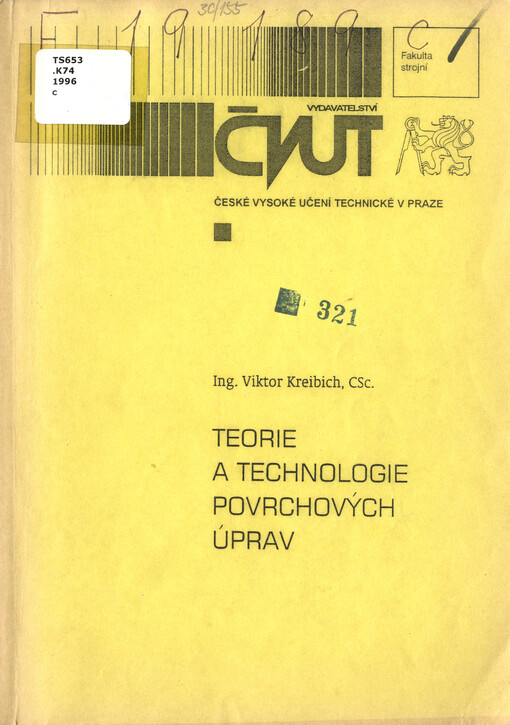 
  Teorie a technologie povrchových úprav
  