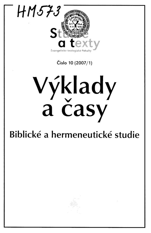 Výklady a časy : biblické a hermeneutické studie