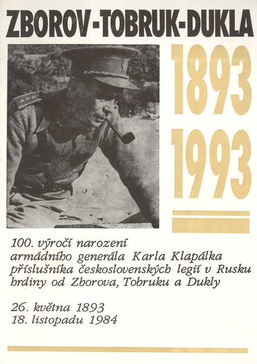 Armádní generál Karel Klapálek :100. výročí narození 1893-1993