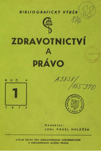 Zdravotnictví a právo : bibliografický výběr