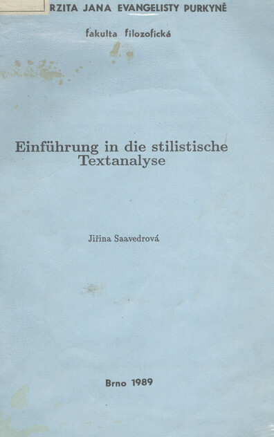 Einführung in die stilistische Textanalyse
