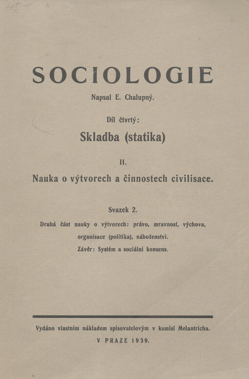 Sociologie.Díl čtvrtý,Skladba (statika).