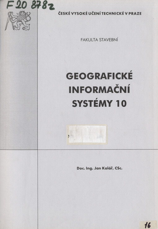 Geografické informační systémy 10