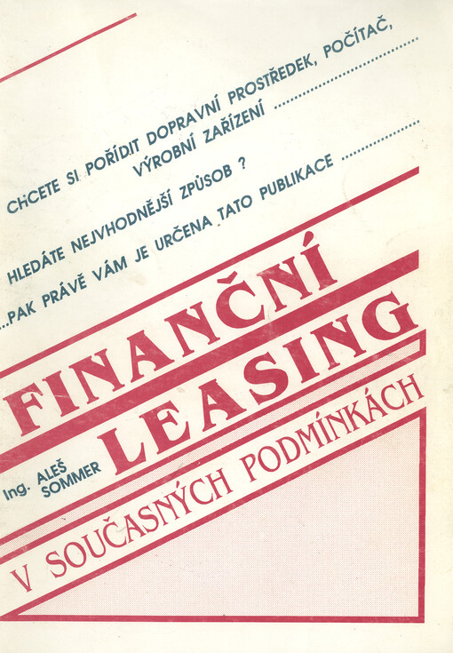 Finanční leasing v současných podmínkách