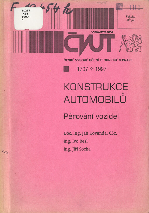 Konstrukce automobilů :pérování vozidel