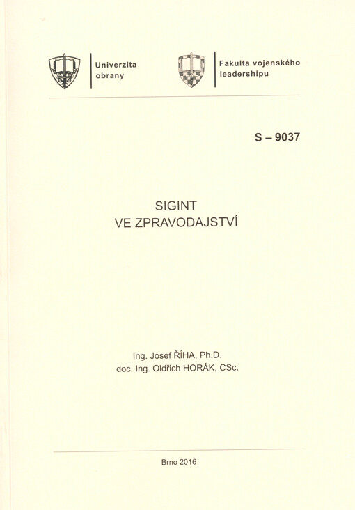 Sigint ve zpravodajství : studijní text