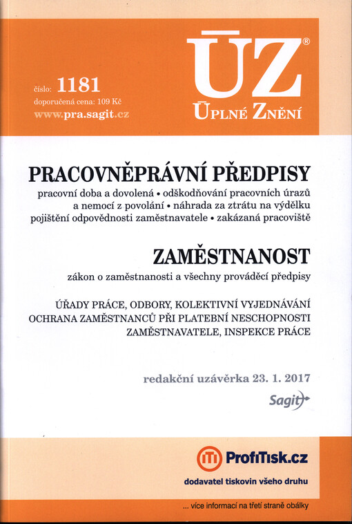 ÚZ č. 1181 Pracovněprávní předpisy, zaměstnanost