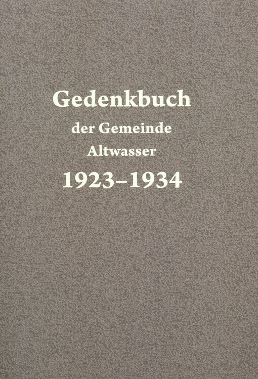 Gedenkbuch der Gemeinde Altwasser 1923-1934