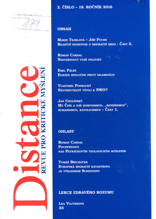 Distance : revue pro kritické myšlení