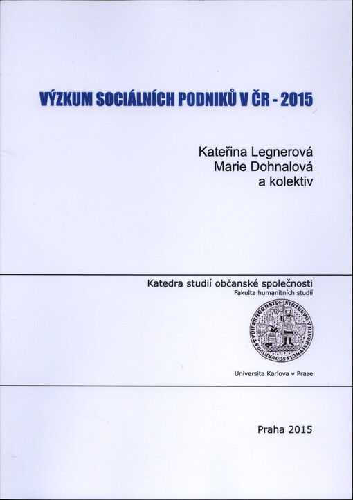 Výzkum sociálních podniků v ČR - 2015