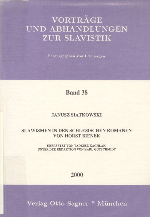 Slawismen in den schlesischen Romanen von Horst Bienek