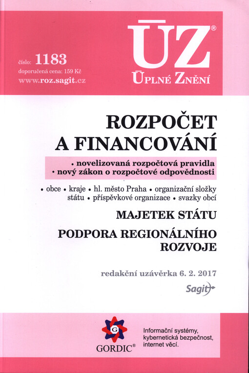 ÚZ č. 1183 - Rozpočet a financování územních samosprávných celků