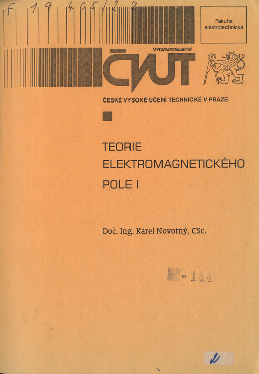 Teorie elektromagnetického pole I