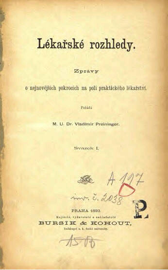 Lékařské rozhledy :zprávy o nejnovějších pokrocích na poli praktického lékařství