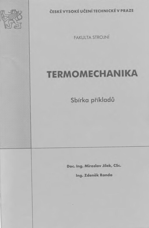 Termomechanika : sbírka příkladů : sbírka příkladů