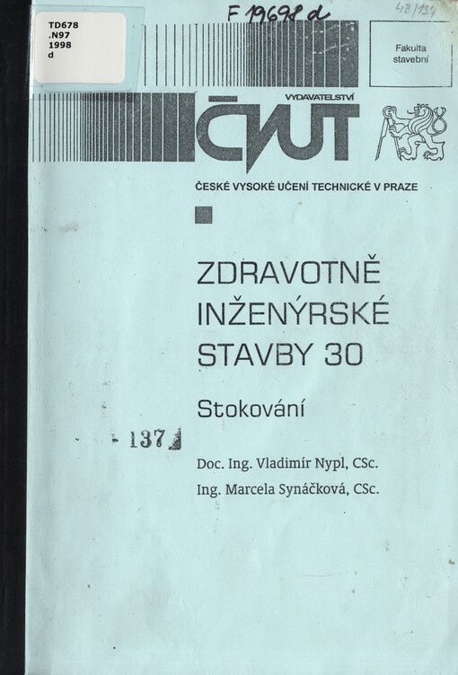 Zdravotně inženýrské stavby 30 : stokování