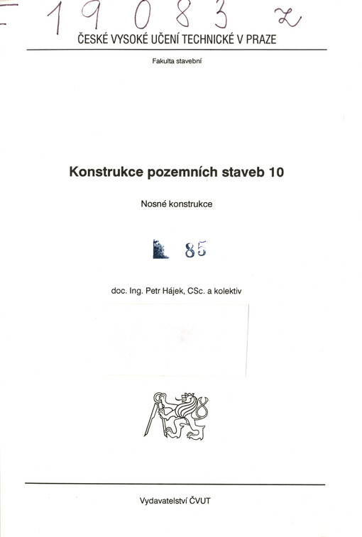 Konstrukce pozemních staveb 10 :nosné konstrukce