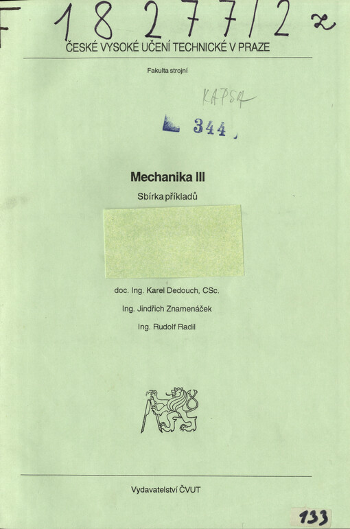 Mechanika III : sbírka příkladů