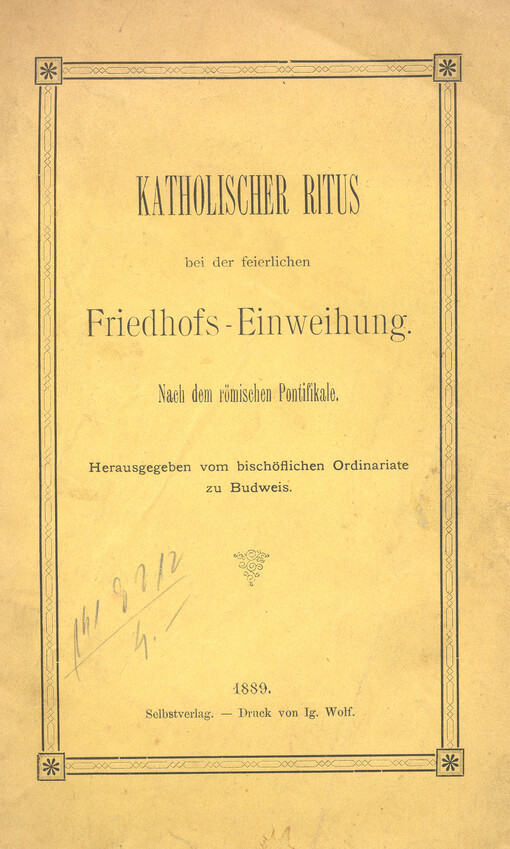 Katolischer Ritus bei der feierlichen Friedhofs-Einweihung : nach dem römischen Pontifikate