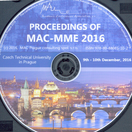 Proceedings of MAC-MME 2016: Multidisciplinary Academic Conference on Management, Marketing and Economics in Prague 2016 : 9th-10th December, 2016