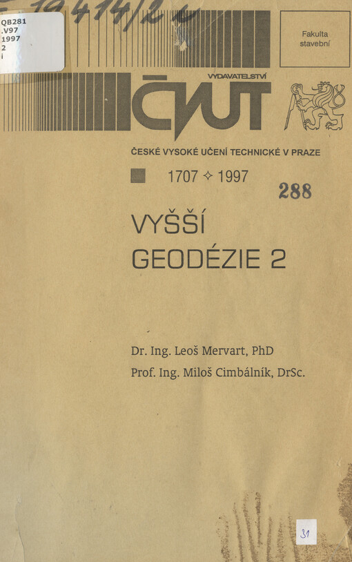 
  Vyšší geodézie
  : Díl 2