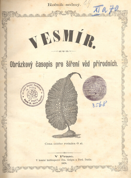 Vesmír : časopis pro šíření vědy přírodní, zeměpisné a národopisné